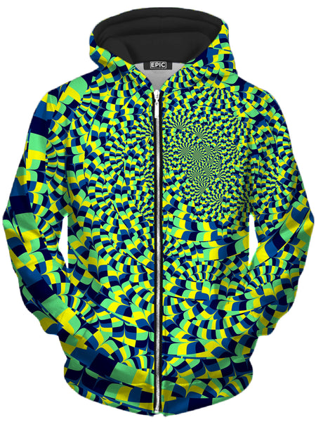 Art Designs Works - Green Portal Unisex Zip-Up Hoodie