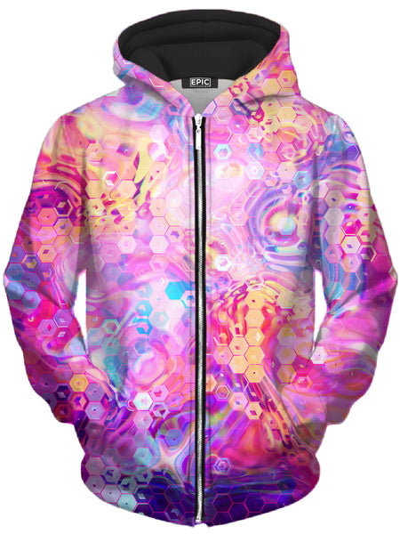 Art Designs Works - Purple Mirage Unisex Zip-Up Hoodie