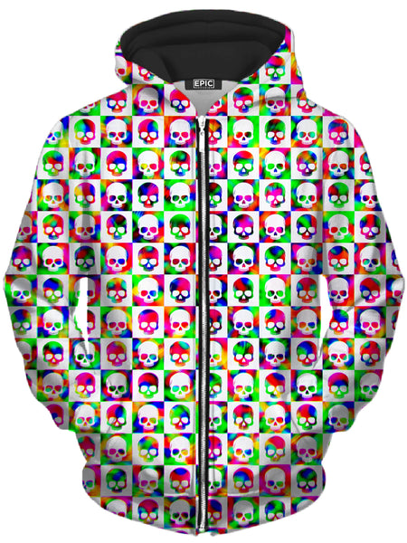 Art Designs Works - Skull Fam Green Unisex Zip-Up Hoodie