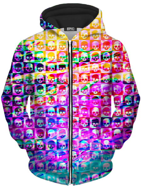 Art Designs Works - Skull Fam Purple Unisex Zip-Up Hoodie