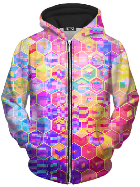 Art Designs Works - Spectral Cubes Unisex Zip-Up Hoodie