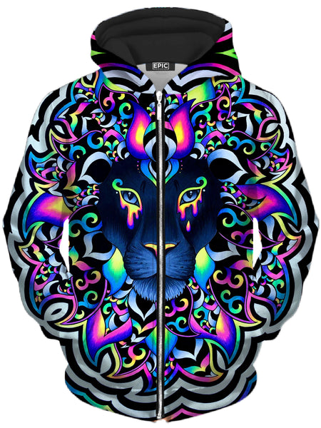 BrizBazaar - Electric Lion Unisex Zip-Up Hoodie