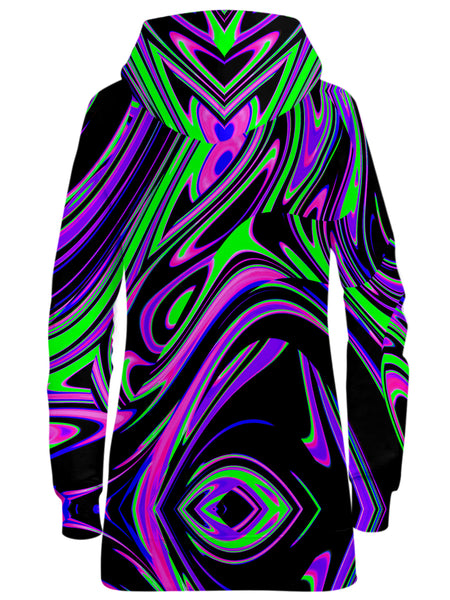 Big Tex Funkadelic - Violet and Lime Blackout Drip Hoodie Dress