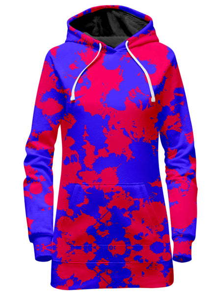 Big Tex Funkadelic - Pink and Violet Paint Splatter Hoodie Dress