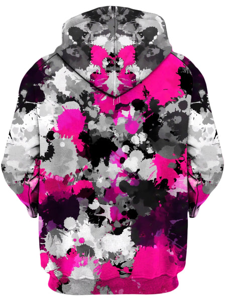 Big Tex Funkadelic - Pink and Grey Paint Splatter Unisex Zip-Up Hoodie