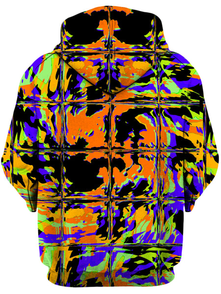 Big Tex Funkadelic - Orange Violet Rave Glitch Unisex Zip-Up Hoodie