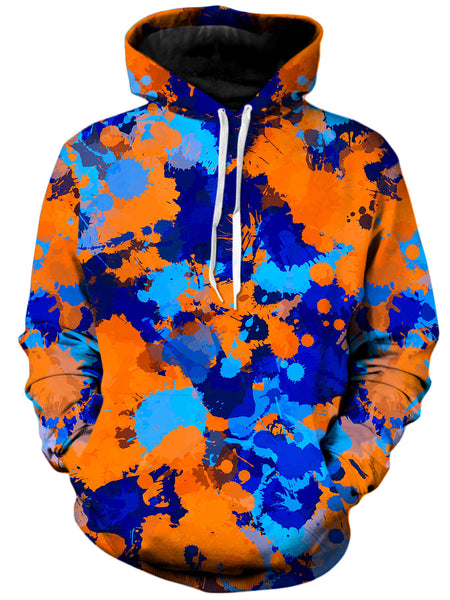 Big Tex Funkadelic - Blue and Orange Paint Splatter 2 Unisex Hoodie