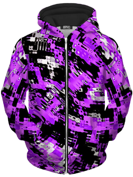 Big Tex Funkadelic - Purple Rave Drip Unisex Zip-Up Hoodie