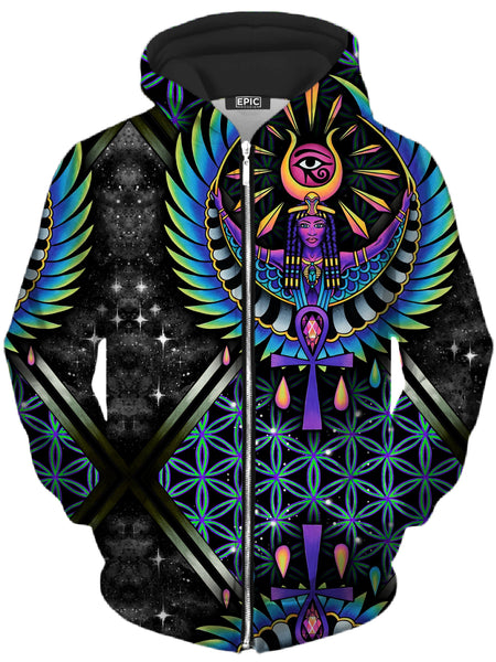 BrizBazaar - Isis Blue Unisex Zip-Up Hoodie
