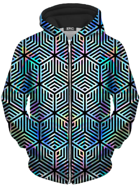 Noctum X Truth - Holographic Hexagon Unisex Zip-Up Hoodie