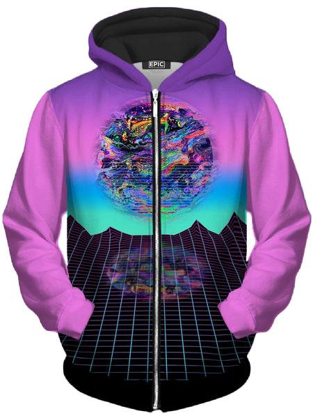 Psychedelic Pourhouse - Psychedelic Outrun Unisex Zip-Up Hoodie