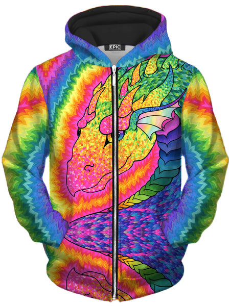 Rachel Rosenkoetter - Rainbow Dragon Unisex Zip-Up Hoodie