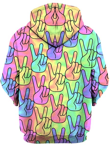 Sartoris Art - Trippy Peace Signs Unisex Zip-Up Hoodie