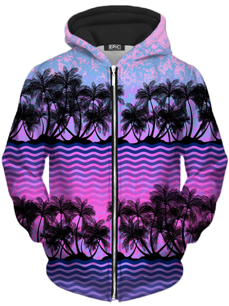 Sartoris Art - Paradise Palm Trees Unisex Zip-Up Hoodie