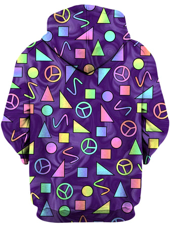 Sartoris Art - Retro Shapes Peace Symbols Purple Unisex Hoodie