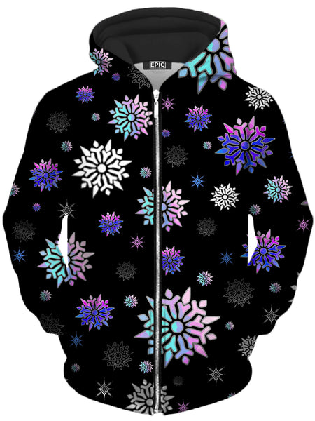 Sartoris Art - Festive Night Sky Unisex Zip-Up Hoodie