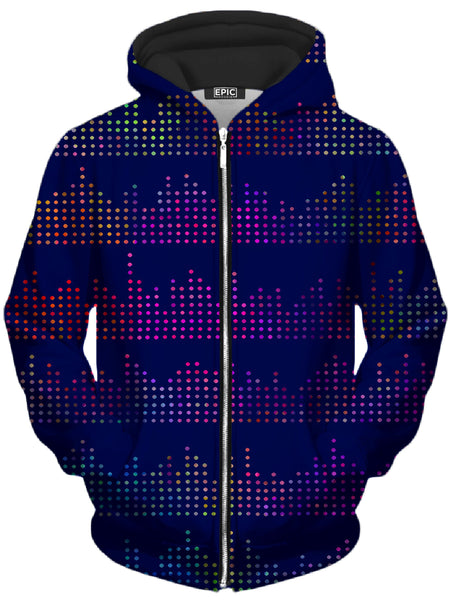 Sartoris Art - Techno Equalizer Bars Unisex Zip-Up Hoodie