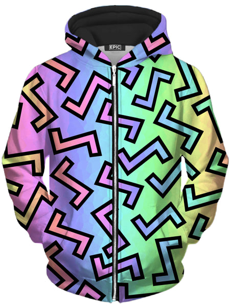Sartoris Art - 80s Rainbow Unisex Zip-Up Hoodie
