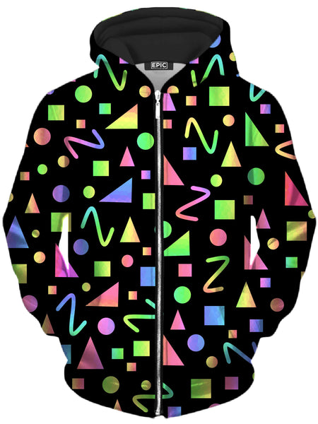 Sartoris Art - Party Geometric Unisex Zip-Up Hoodie