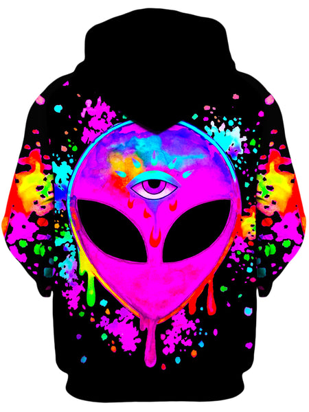 BrizBazaar - Splatter Alien Pink Unisex Zip-Up Hoodie