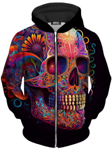 iEDM - DOTD Skull Unisex Zip-Up Hoodie