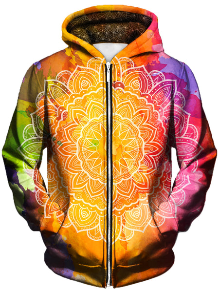 Gratefully Dyed Damen - Watercolors Unisex Zip-Up Hoodie