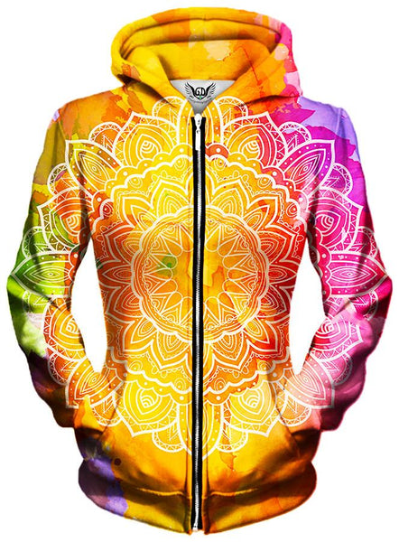 Gratefully Dyed Damen - Watercolors Unisex Zip-Up Hoodie