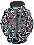 Fractal Ripples Unisex Zip-Up Hoodie Art Designs Works Epic Hoodie