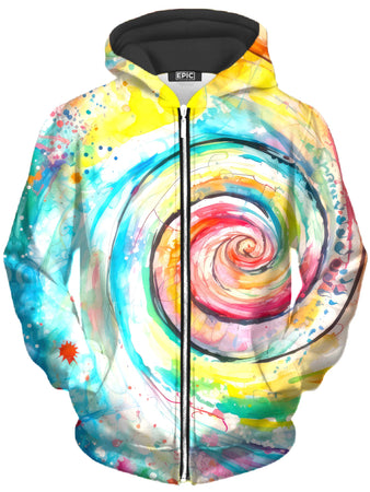 Art Designs Works - Water Color Swirl Unisex Zip-Up Hoodie