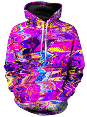 Purple Acid Glitch Waves Unisex Hoodie
