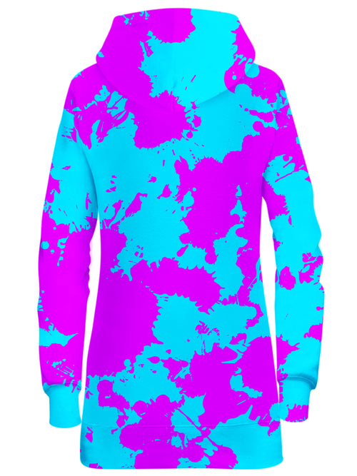 Blue and Purple Paint Splatter Hoodie Dress Big Tex Funkadelic Epic Hoodie