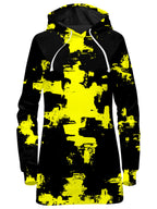 Black and Yellow Abstract Hoodie Dress Big Tex Funkadelic Epic Hoodie