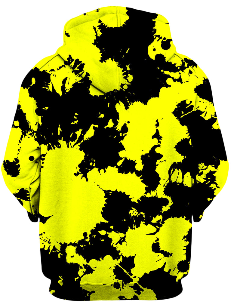 Yellow and Black Paint Splatter Unisex Hoodie