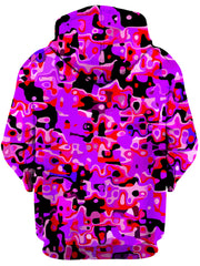 Purple Red and Black Rave Camo Melt Unisex Zip-Up Hoodie