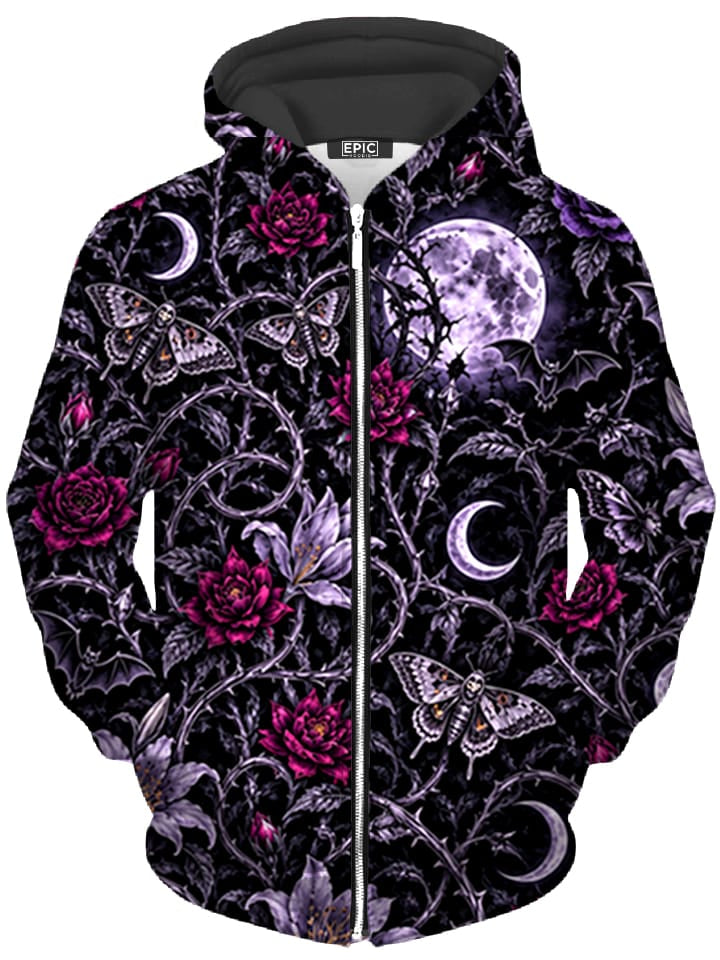 Black Garden Unisex Zip-Up Hoodie