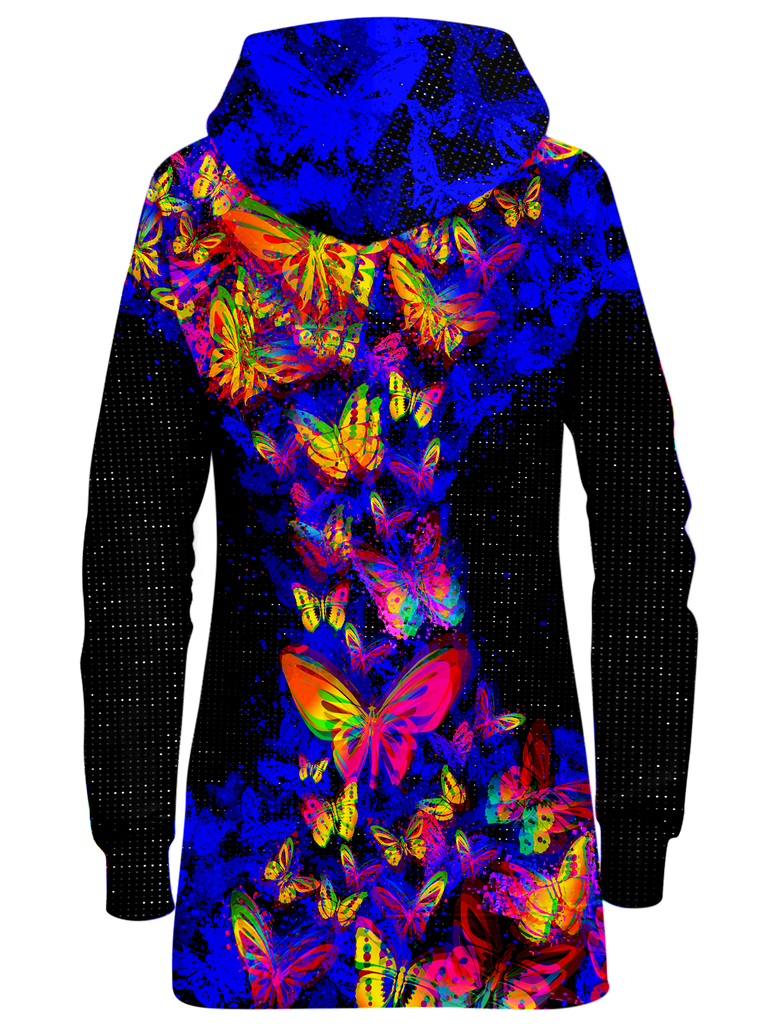 Butterfly Glitch Hoodie Dress