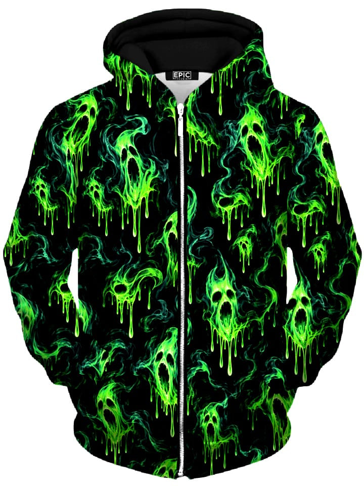 Ghost Drip Unisex Zip-Up Hoodie