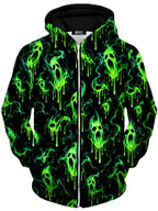 Ghost Drip Unisex Zip-Up Hoodie
