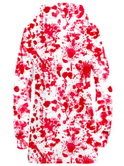 White Blood Print Hoodie Dress