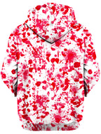 White Blood Print Unisex Zip-Up Hoodie Nakari Studios Epic Hoodie