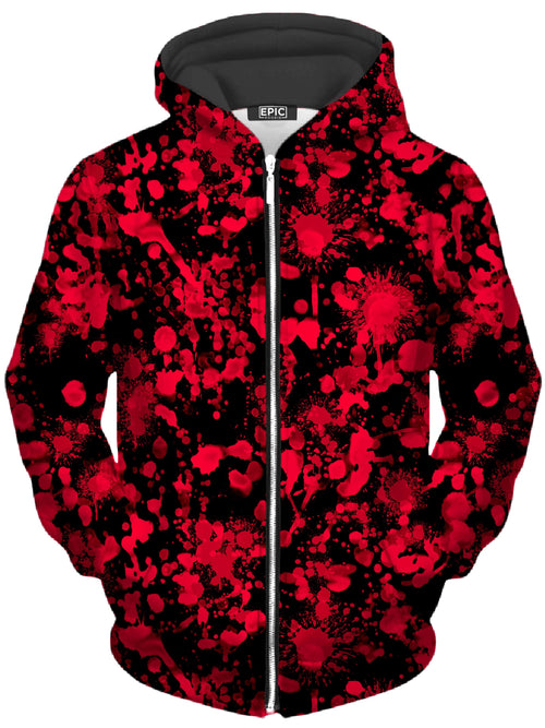 Bloody Black Unisex Zip-Up Hoodie Nakari Studios Epic Hoodie