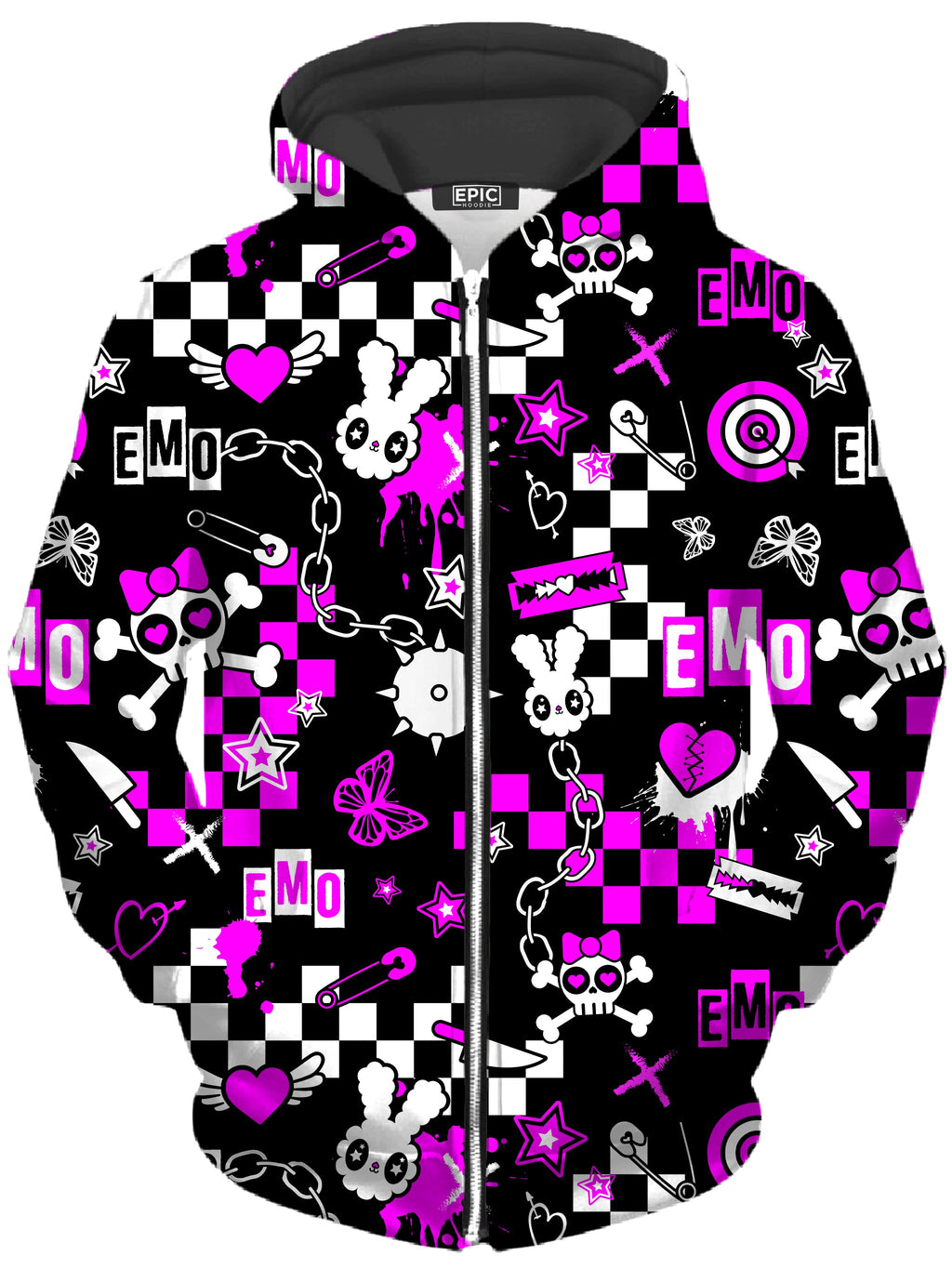 Emo Halloween Unisex Zip-Up Hoodie Nakari Studios Epic Hoodie