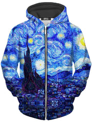 Starry Night Unisex Zip-Up Hoodie