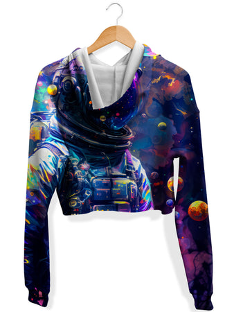 Yantrart Design - Psy Astronaut Fleece Crop Hoodie