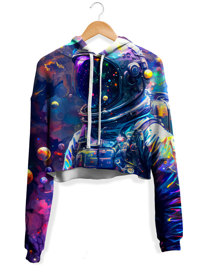 Yantrart Design - Psy Astronaut Fleece Crop Hoodie