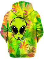 Alien Weed Unisex Zip-Up Hoodie Sartoris Art Epic Hoodie