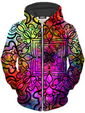 Ornate on Plasma Unisex Zip-Up Hoodie