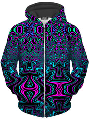 Fractal River Unisex Zip-Up Hoodie