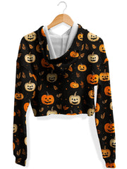 Pumpkin Season Fleece Crop Hoodie