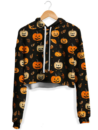 iEDM - Pumpkin Season Fleece Crop Hoodie